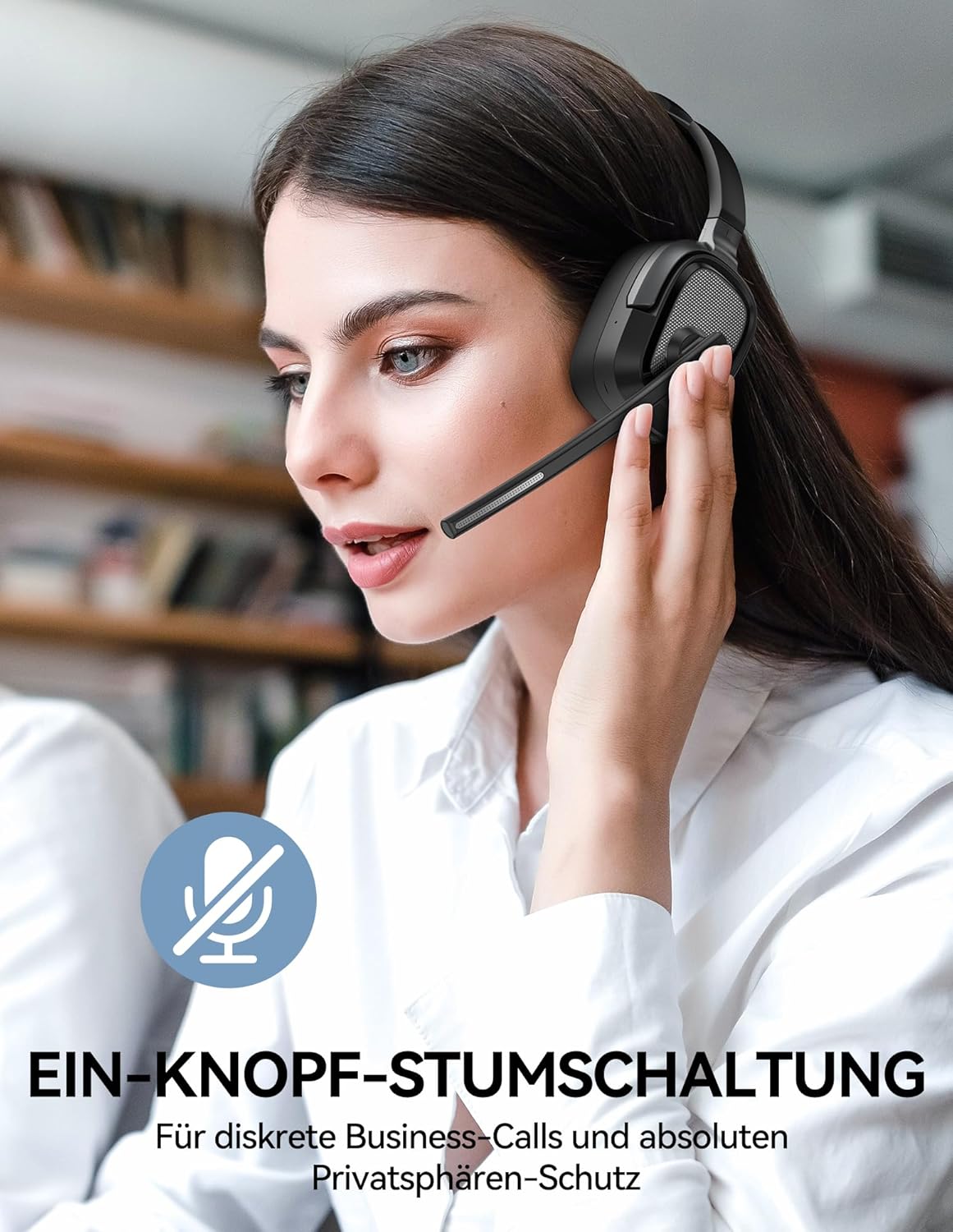 Thumbnail 5 de TECKNET V6.0 Bluetooth Headset mit Mikrofon (ENC), wiederaufladbar, On-Ear, USB-A Empfänger – bis 40 Std. Akku