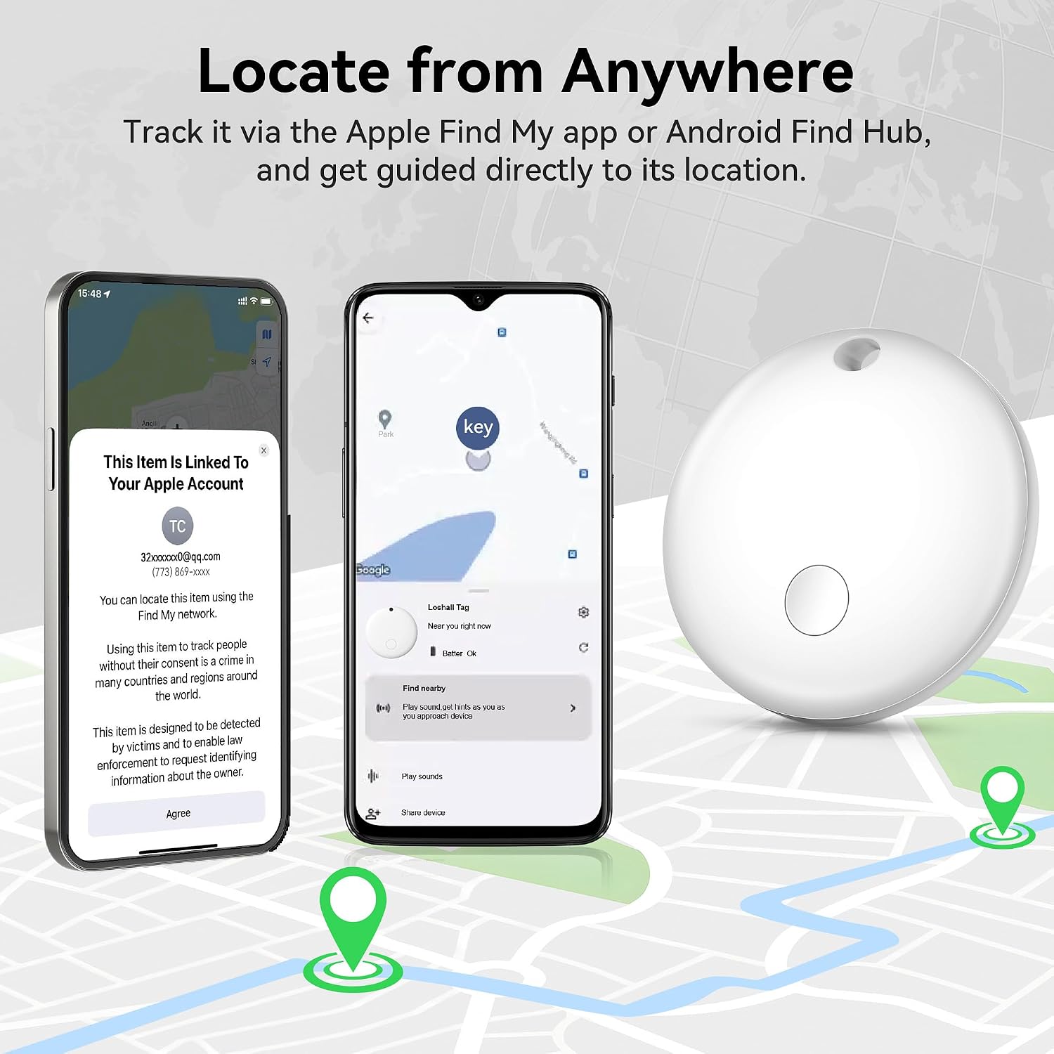 Thumbnail 5 de Air Tracker Tag-2 Pack for Android/iOS with Apple MFi Certification