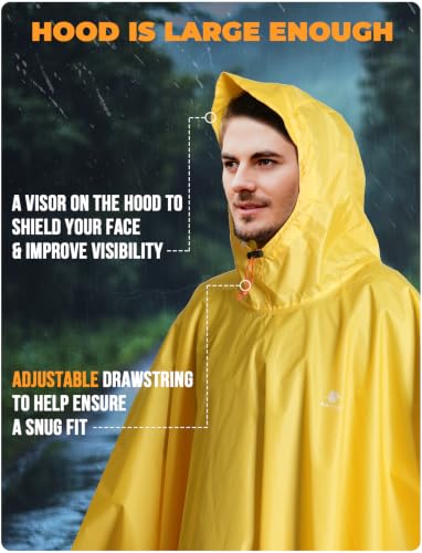 Detalle de ANYOO Wasserdichter Regenponcho Unisex – leicht, komprimierbar, vielseitig