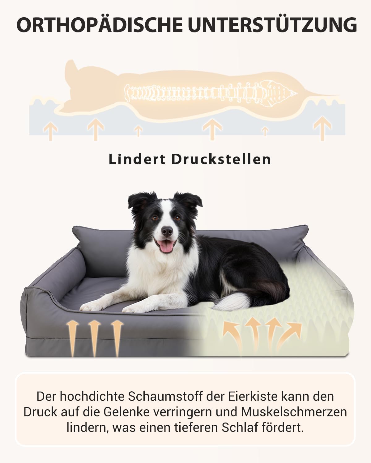 Thumbnail 2 de Favodormir cuccia interno Taglia Media in ecopelle impermeabile 91x68 cm, cuscino in schiuma a uovo e fodera lavabile