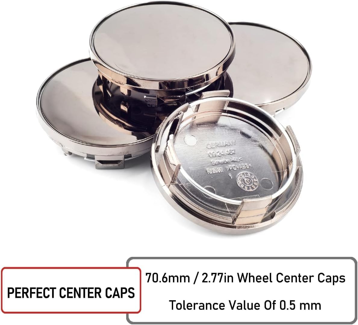 Detalle 2 de RhinoTuning 70.6 mm Wheel Centre Caps (4 Pack) for 18" WK1 RW501 RW503 RX506 RK020 RK500 LM CH