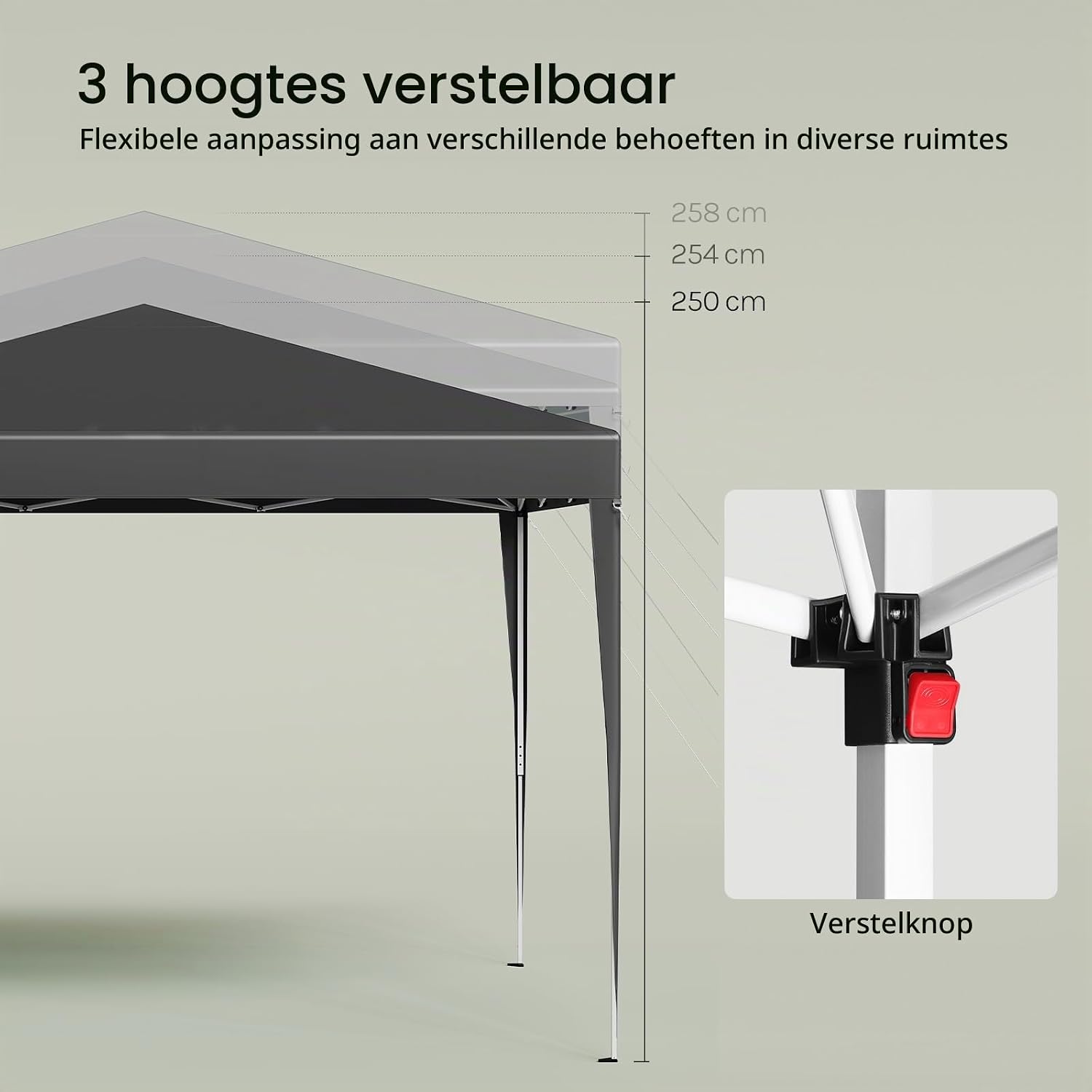Detalle de WOLTU PVL0002gr pop-up partytent 3 x 3 m, UV- en waterbestendig