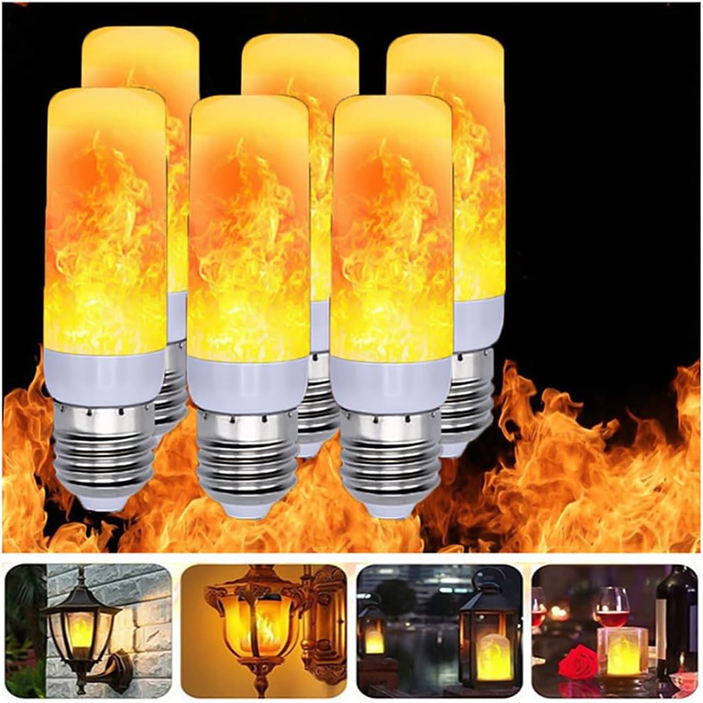 Detalle 2 de CECOMBINE 2-Pack LED Flame Light Bulbs – Realistic Flame Effect for Indoor and Outdoor Decor (E27, 5W)