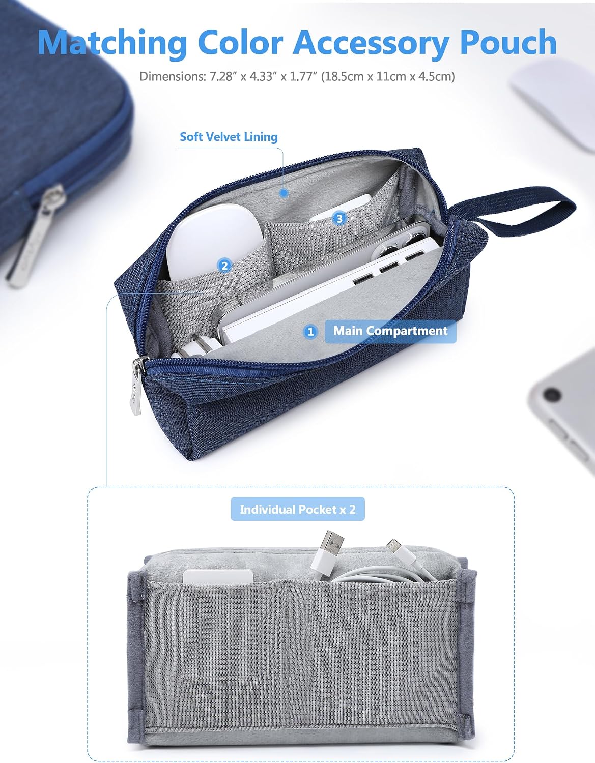 Thumbnail 4 de HYZUO Laptop Tasche Set 13 Zoll Navy