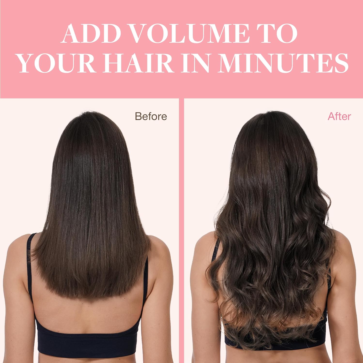 Thumbnail 5 de GOO GOO Clip-in Echthaar Extensions – Echthaar Clip, 55 cm, 120 g, 7 Teile in Dunkelbraun