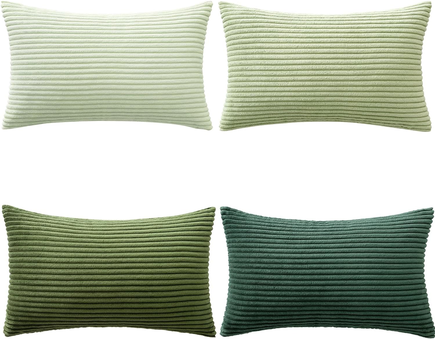 Thumbnail 6 de MIULEE Kordsamt Kissenbezug Forest Green Series (4er-Set, 40x60 cm) – weiche Dekokissenhüllen mit Reißverschluss