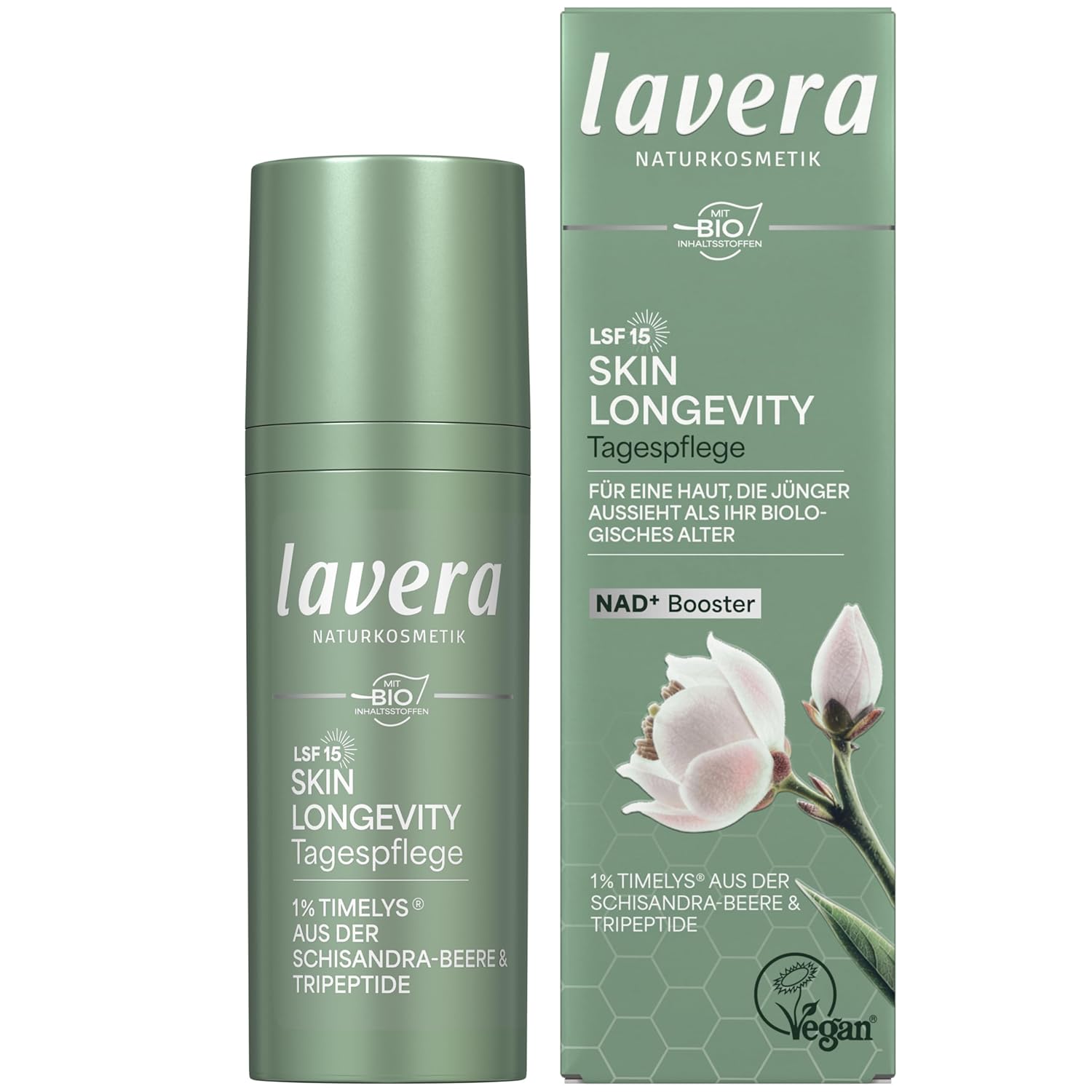 Detalle de Lavera Skin Longevity Tagespflege – Langzeit-Hautschutz LSF 15, 50 ml