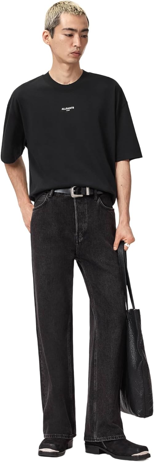 Detalle 2 de Allsaints Mikro SS Crew T-Shirt Uomo — T-Shirt oversize a manica corta con girocollo