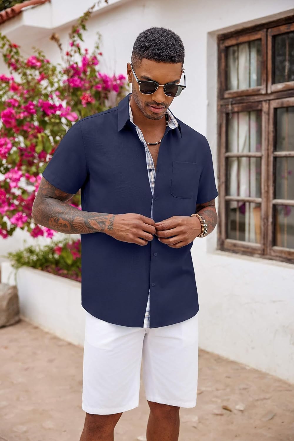 Thumbnail 2 de COOFANDY Men’s Short Sleeve Button-Down Shirt with Chest Pocket