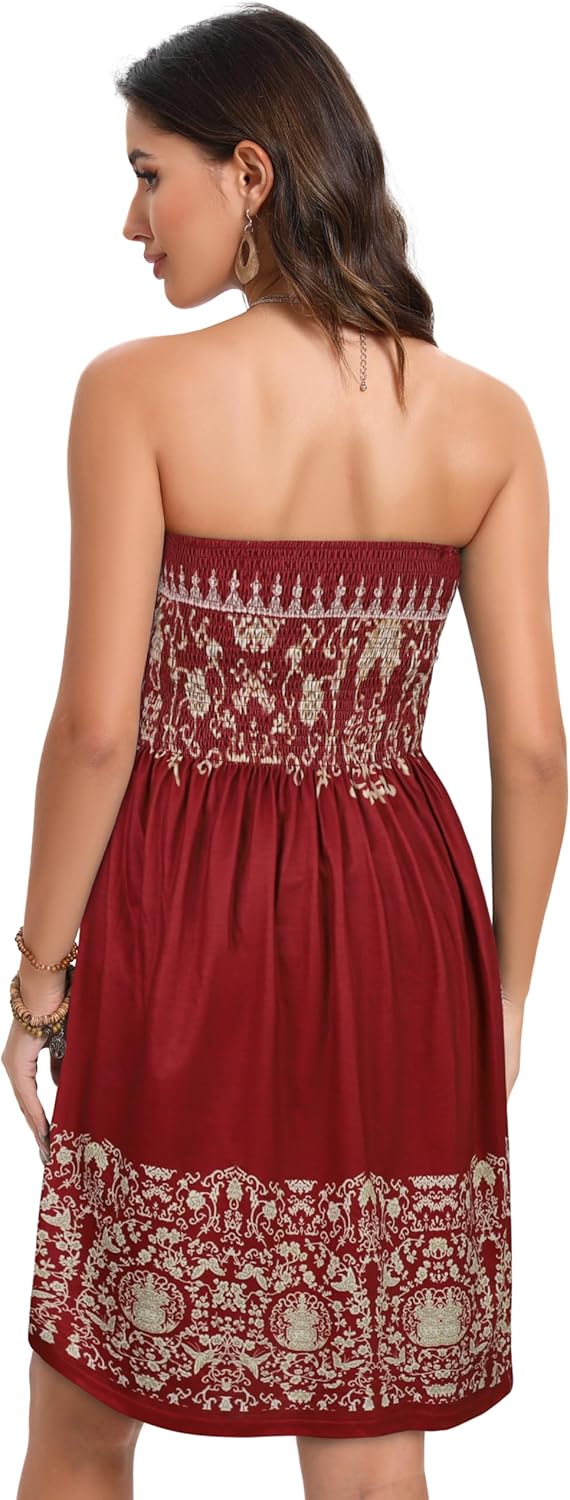 Thumbnail 5 de CHICGAL Strapless Boho Floral Sundress