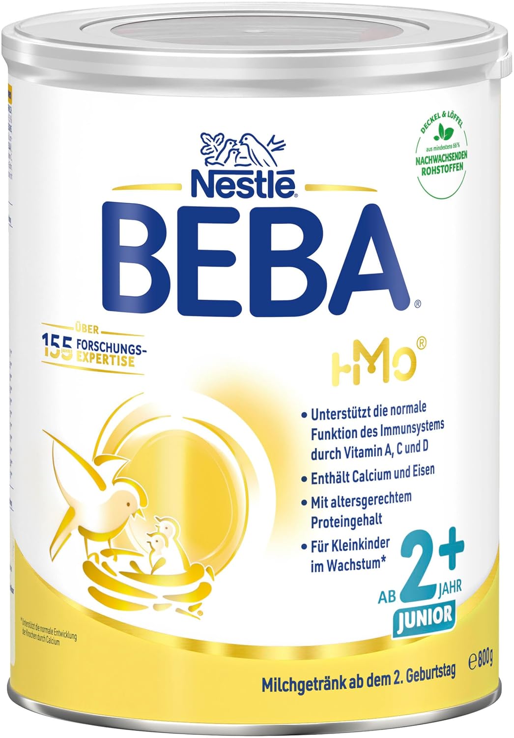Detalle 2 de BEBA Junior 2+ Milchgetränk ab 2 Jahren – 3 x 800 g mit 2'-FL HMOs, ohne Palmöl