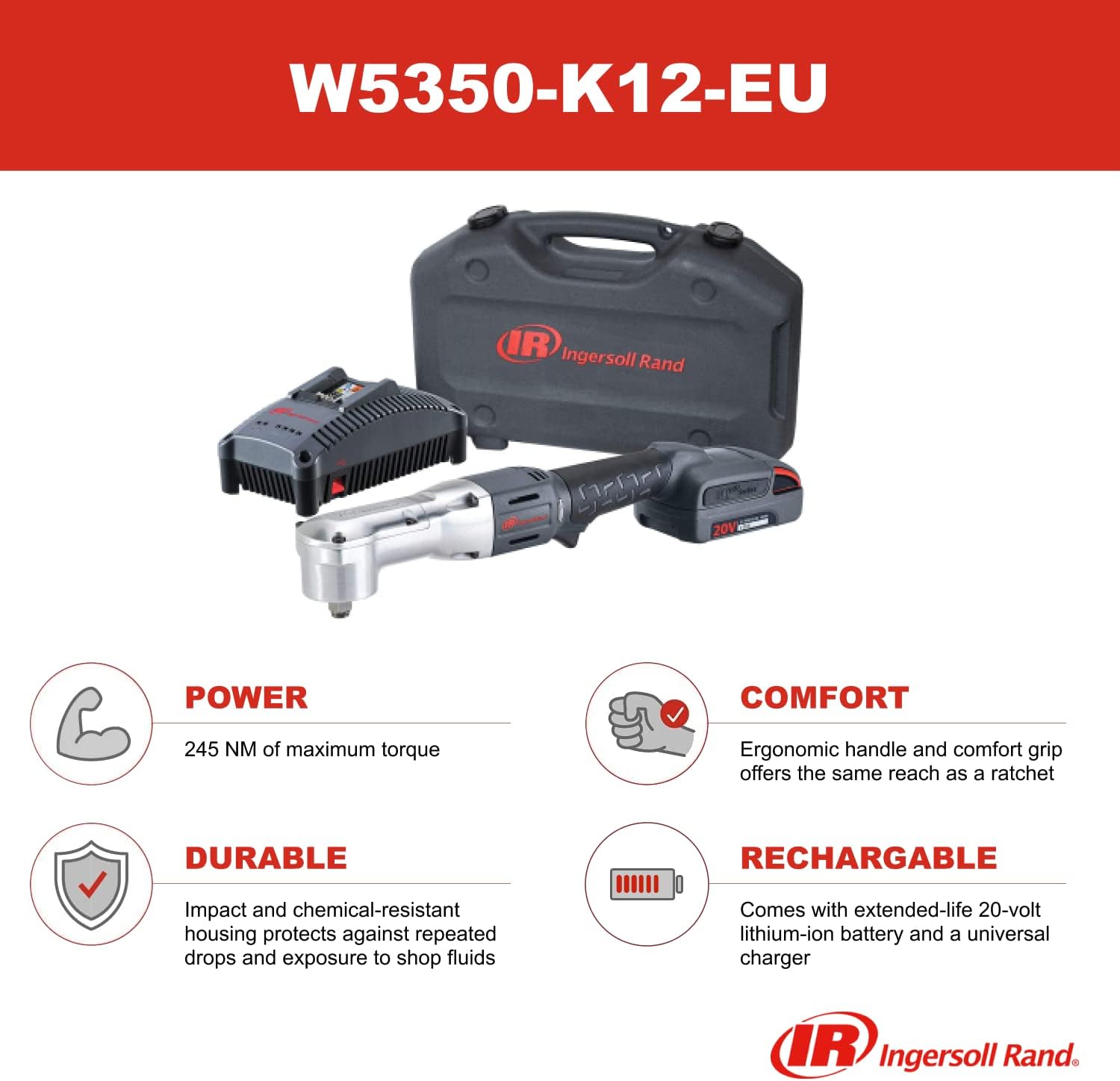 Thumbnail 1 de Ingersoll-Rand W5350-K12-EU 1/2-Inch Right Angle Impact Wrench Kit