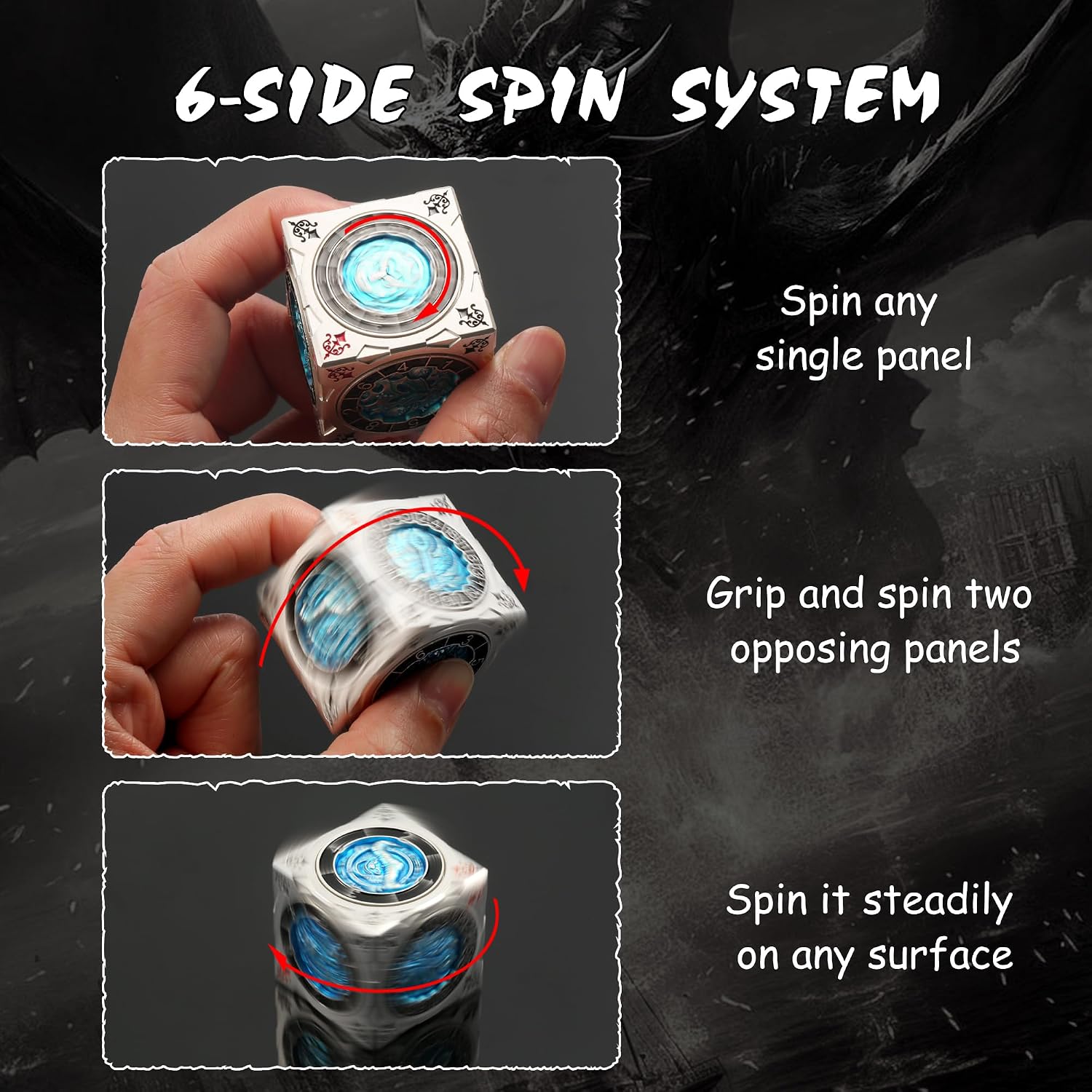 Thumbnail 2 de DNDND 7-in-1 Spinner Dice Cube with Gift Box: Goristro & Couatl Themed D&D Collector's Set