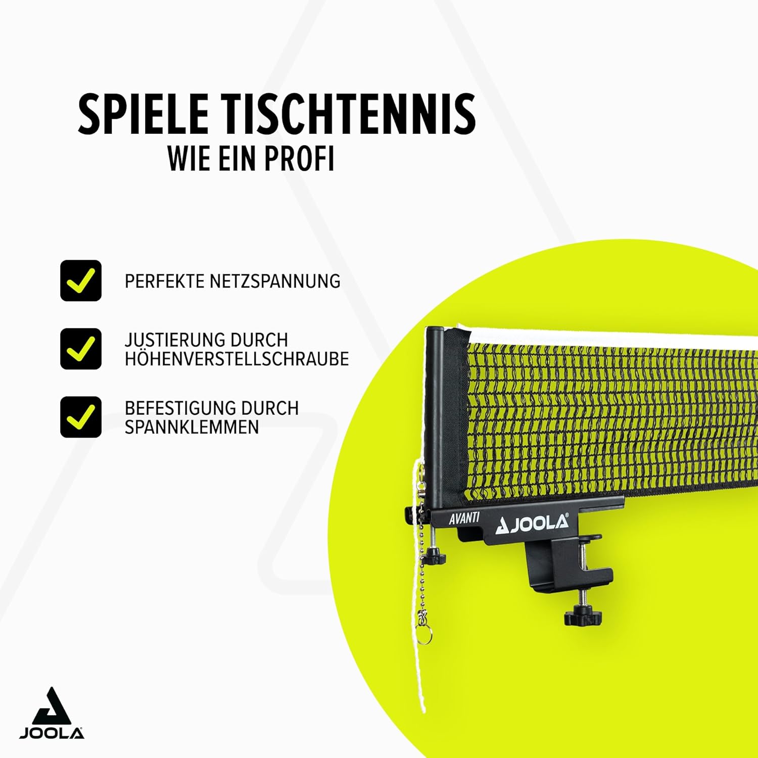 Thumbnail 2 de JOOLA Avanti-Tischtennisnetz | verstellbare Netzspannung, 182,88 cm, Schwarz