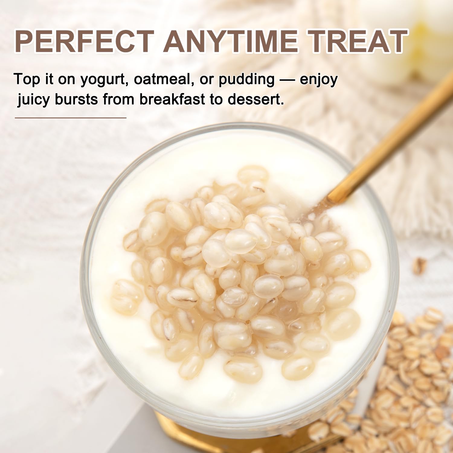 Detalle de T&Tea Oat Popping Boba Pearls, 1.87 lb Ready-to-Eat Beverage and Dessert Topping