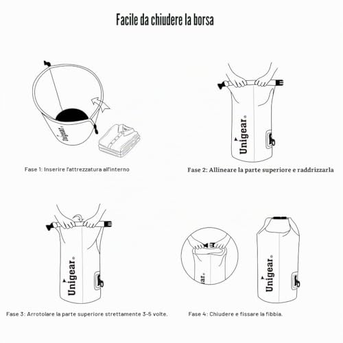 Detalle de Unigear Borsa impermeabile da escursionismo: 2–40 L, robusta e versatile per ogni attività
