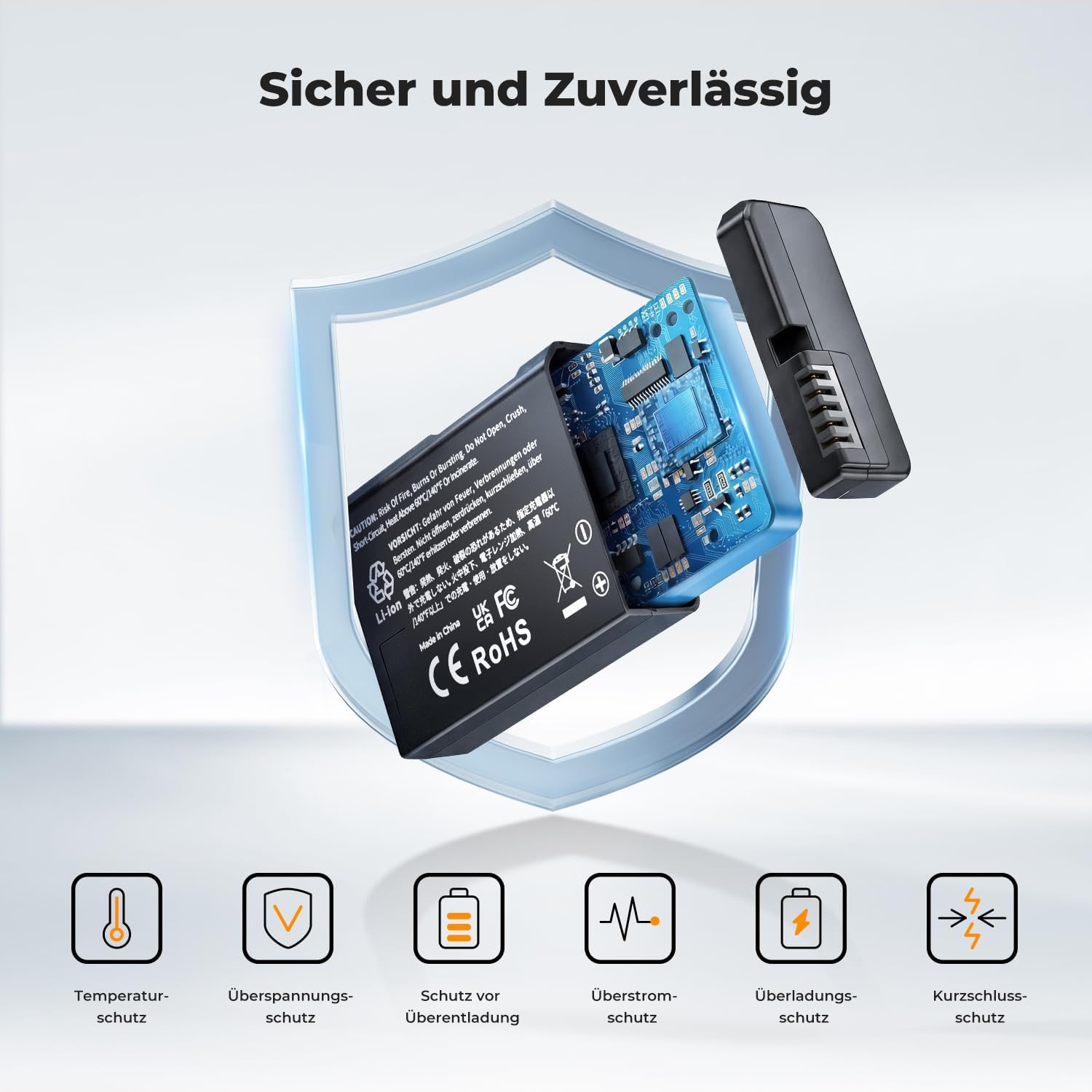 Detalle de K&F CONCEPT EN-EL14/EN-EL14a 3er-Pack Akku + LCD-Ladegerät – kompatibel mit Nikon D5300/D5600 u. a.