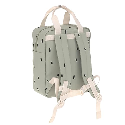 Detalle de LÄSSIG Kindergartenrucksack Mini Square 7L Happy Prints Light Olive – kompakt, robust & alltagstauglich