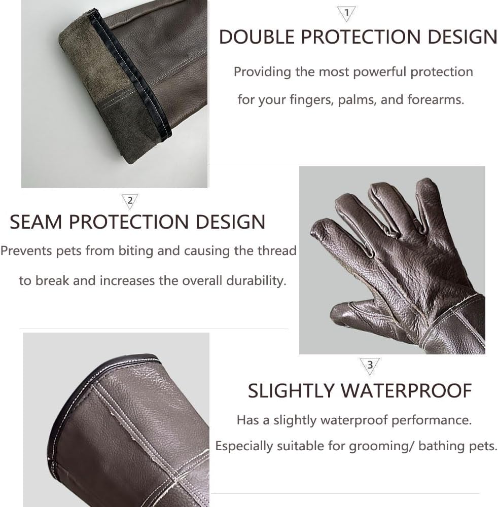 Detalle de FIPASEN Animal Handling Gloves Bite Resistant (60cm) – Durable, Bite-Proof Work Gloves for Pets and Garden Tasks