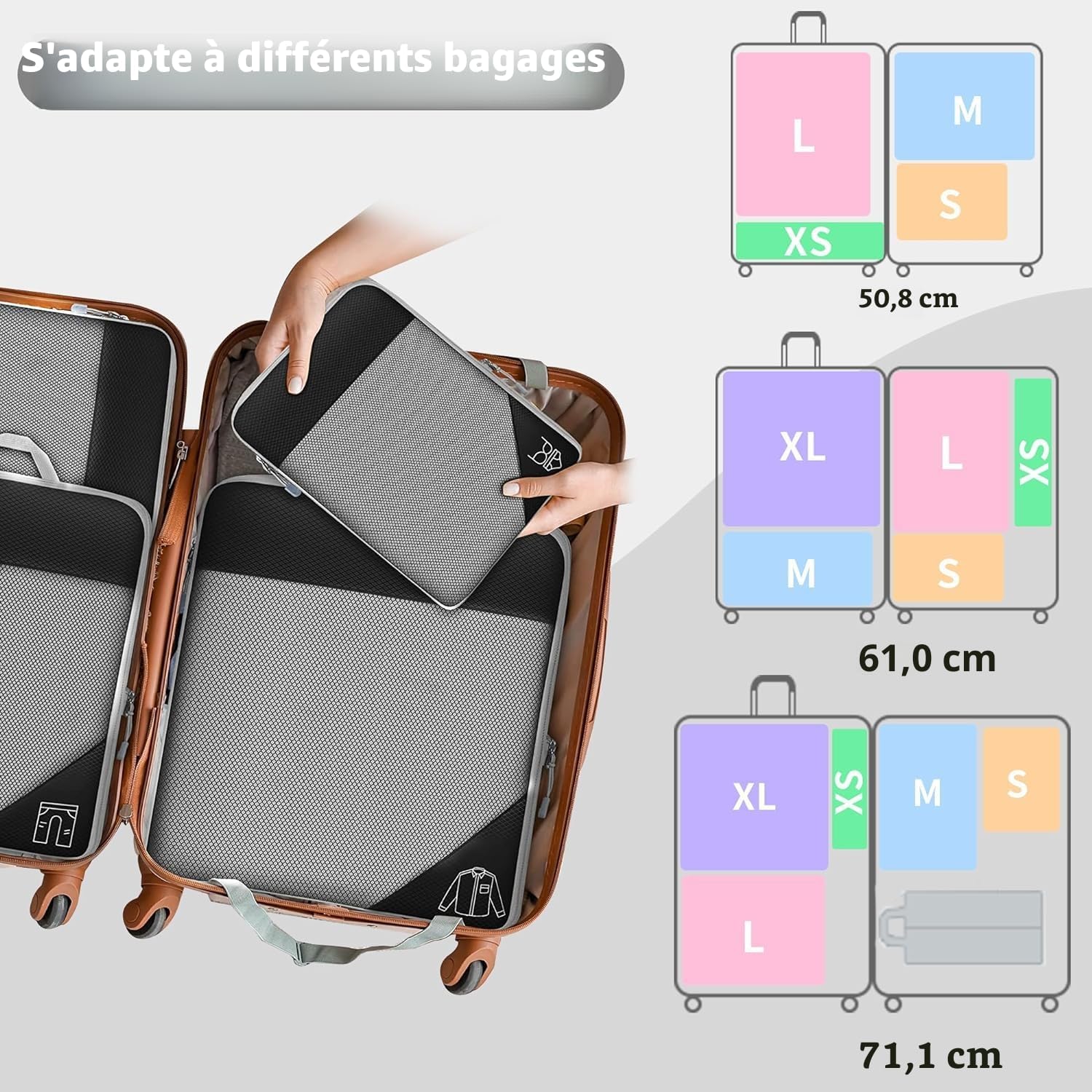 Thumbnail 5 de Organisateur valise Lot de 6, compression 50%