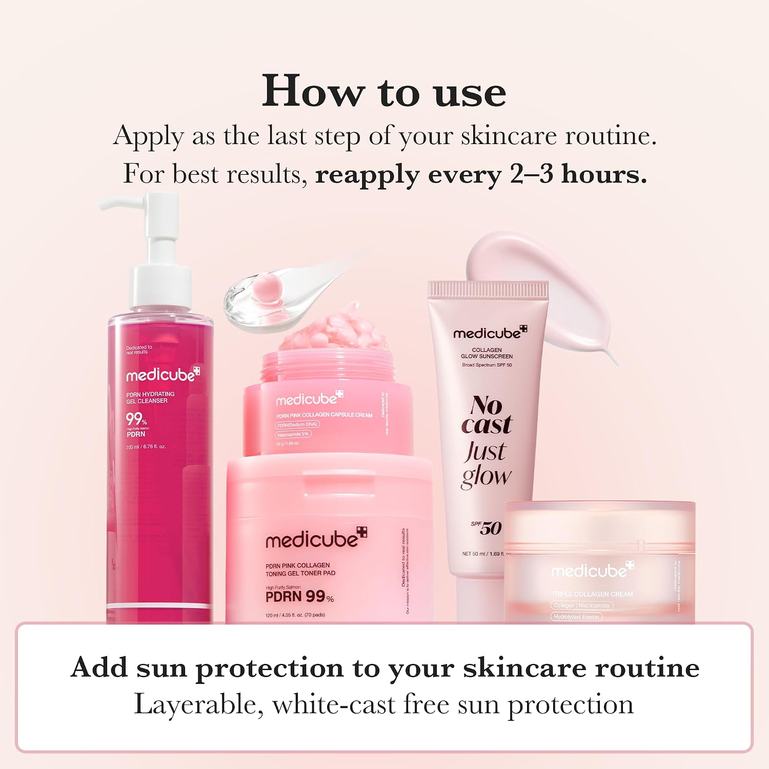 Thumbnail 6 de medicube Sunscreen No Cast Just Glow Collagen – protezione SPF50 con idratazione e glow