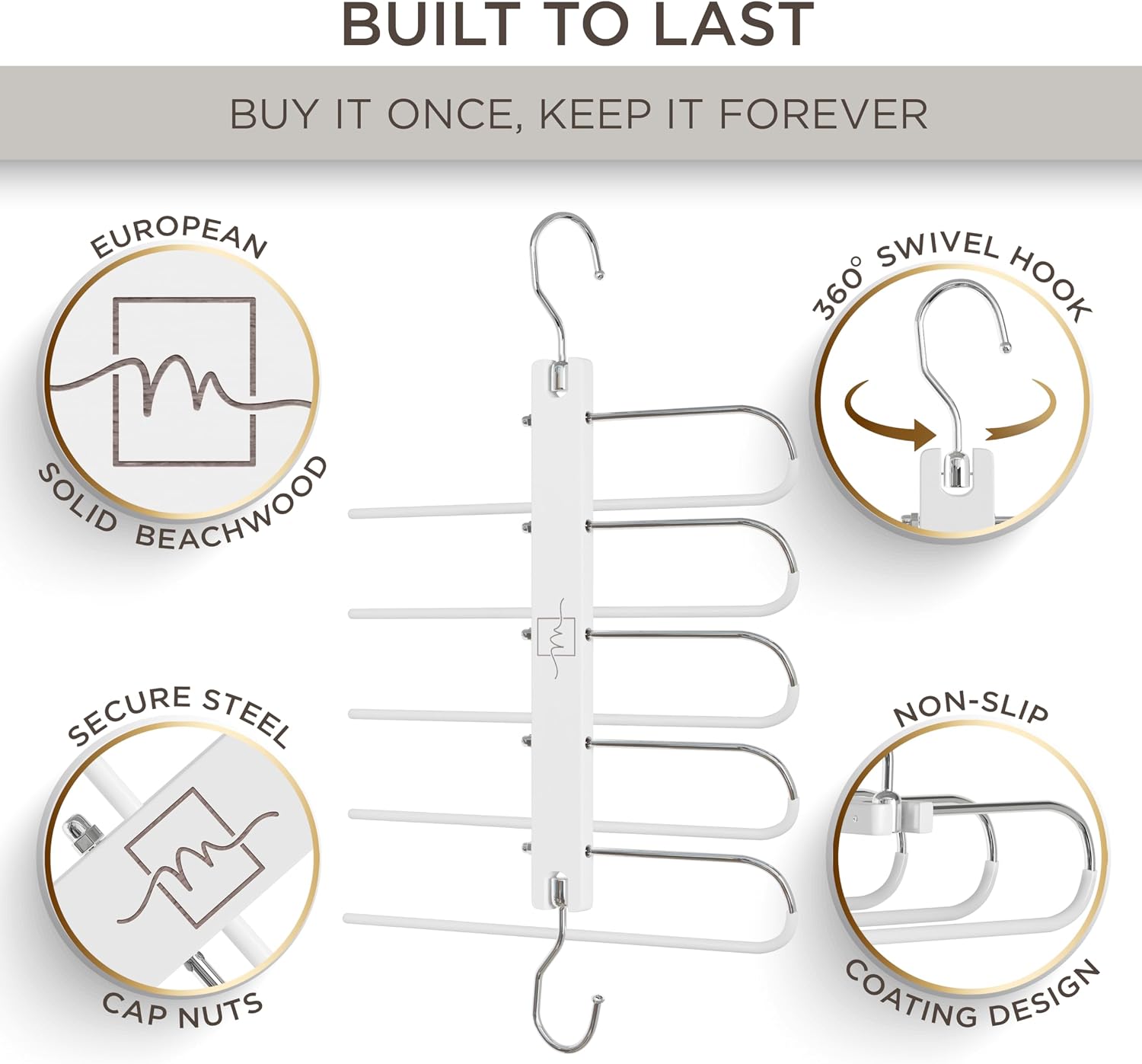 Detalle de MORALVE Pants Hanger Beechwood