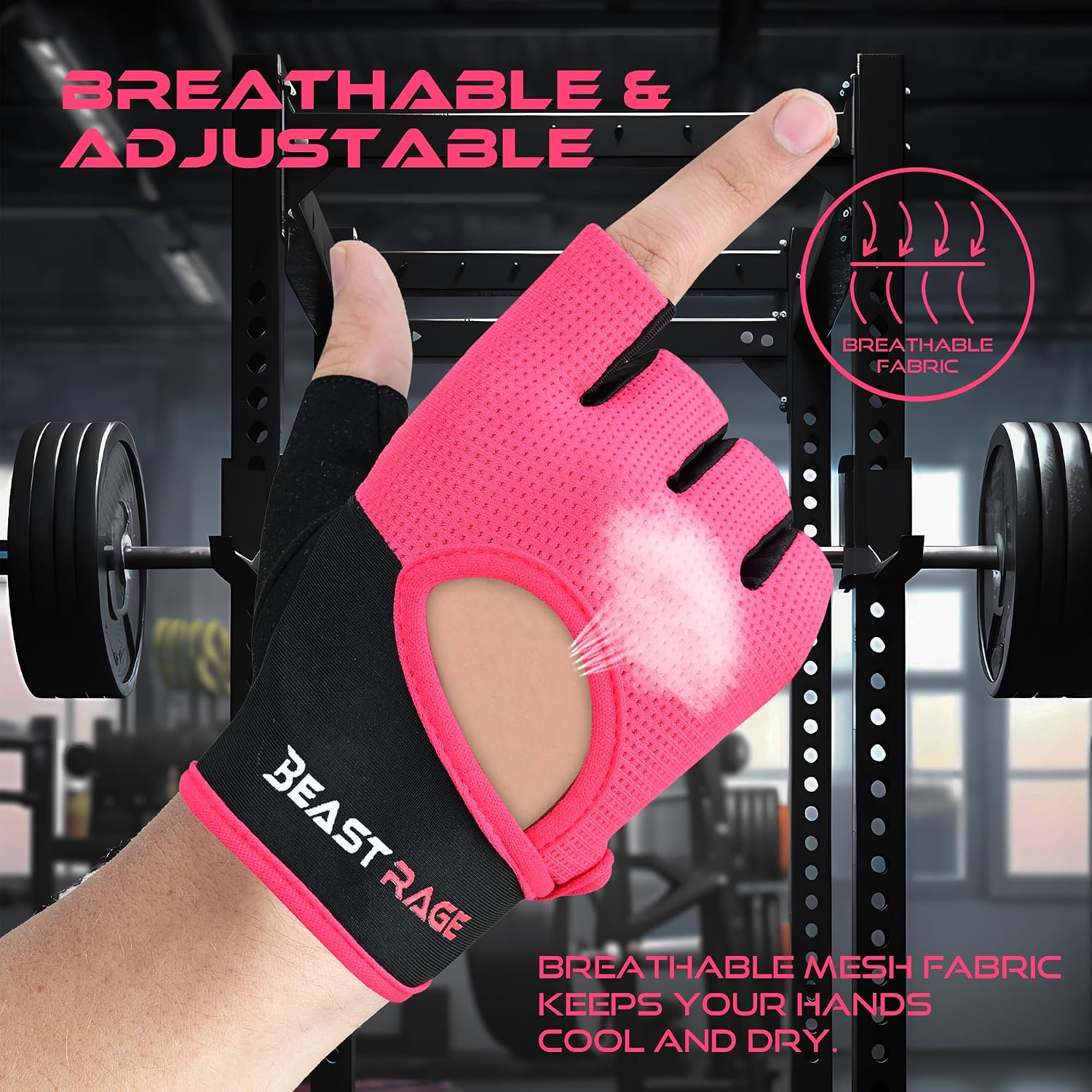 Detalle de Beast Rage Fingerless Workout Gloves