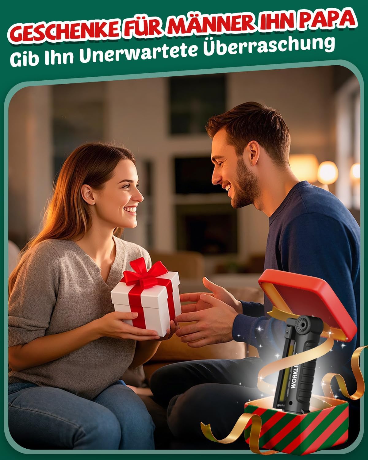 Thumbnail 2 de Coquimbo Valentinstag Jahrestag Geschenk für Ihn Männer Werkstattlampe LED Arbeitsleuchte, Taschenlampe Werkstatt Handlampe KFZ Werkzeug mit Magnet und Haken für Autoreparatur Notfall (2 Stück)
Coquimbo Valentinstag Jahrestag Geschenk für Ih…