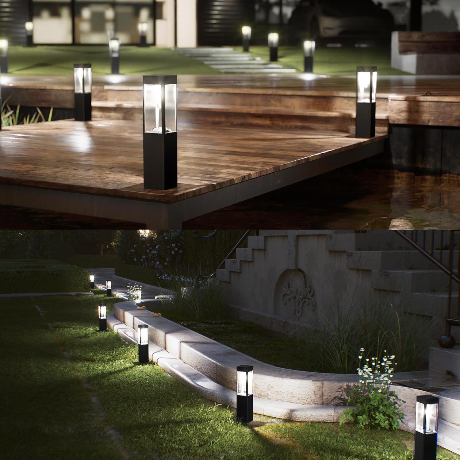 Thumbnail 5 de Joomer Solar Lights Outdoor Garden White Pathway Lighting (Square) – 4 Pack, Waterproof