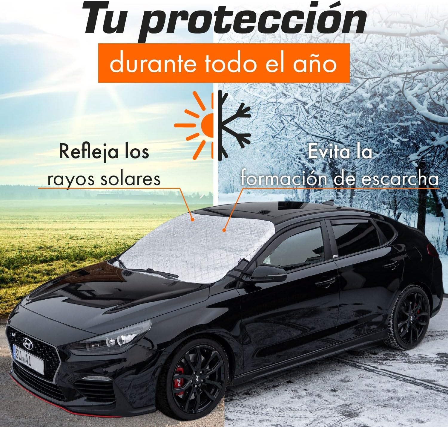 Detalle de Upgrade4cars Protector Parabrisas Coche 3 capas