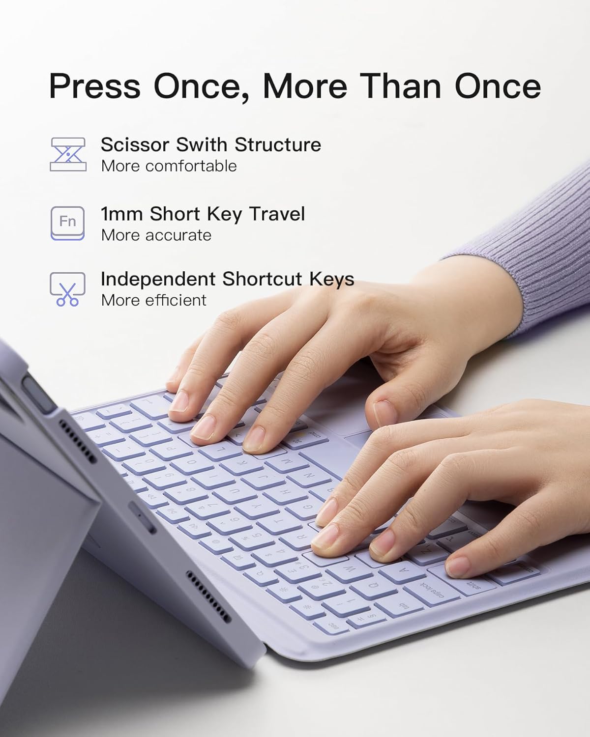 Thumbnail 3 de Inateck Detachable Keyboard Case with Trackpad (Purple) for iPad Air 11-inch & iPad Pro 11-inch