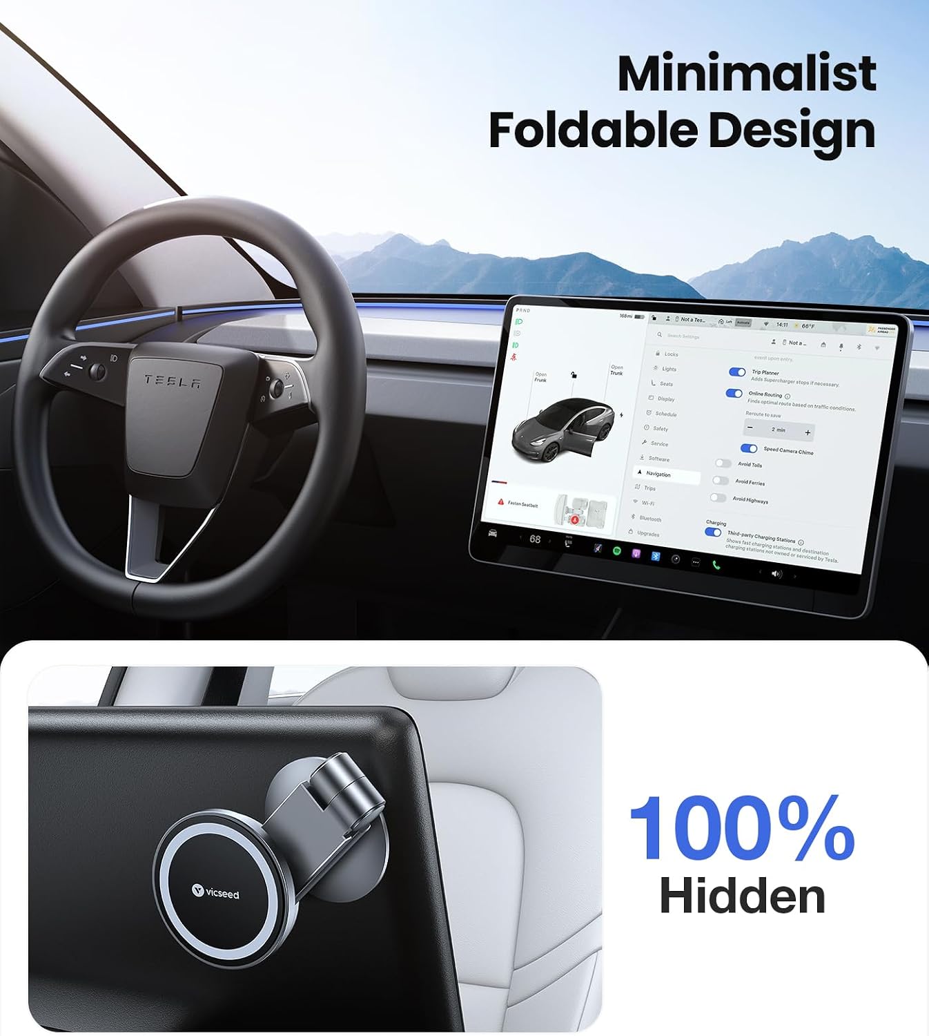 Detalle 2 de VICSEED Tesla Phone Mount 12 magnets