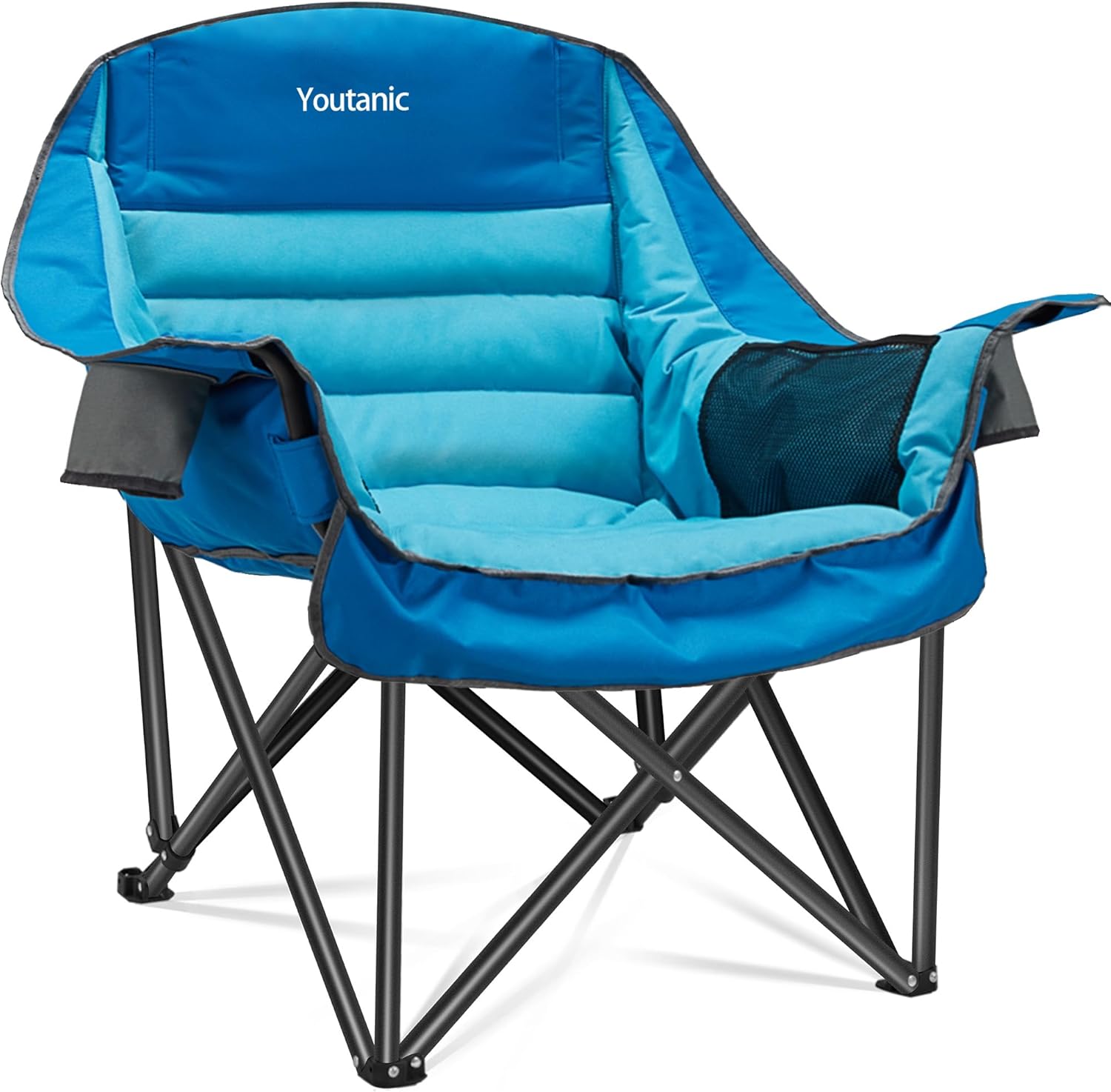 Detalle de Youtanic Oversized Camping Chair: Heavy-Duty Portable Folding Chair for Adults