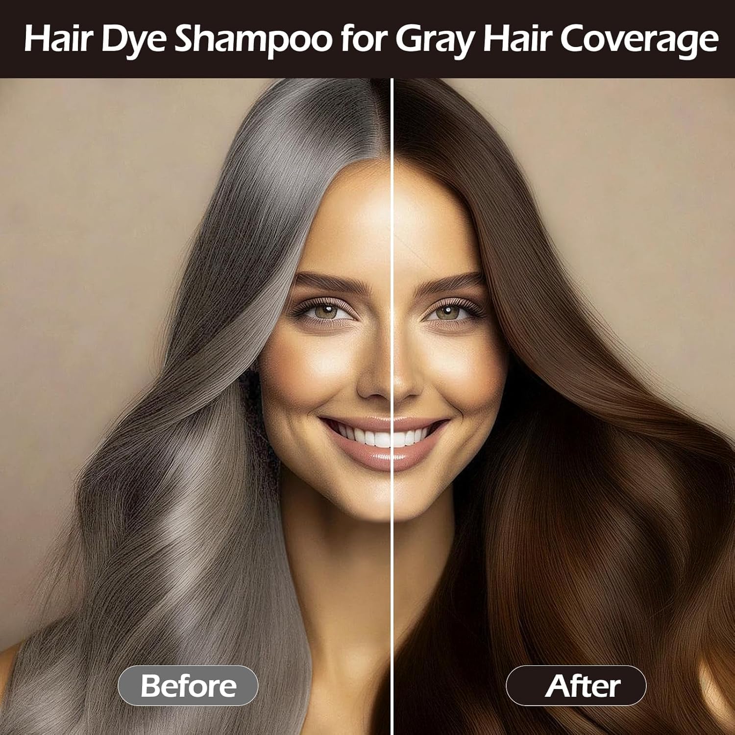 Thumbnail 2 de Haarfärbeshampoo Hellbraun 500 ml von JELMOK – 3in1 färbendes Shampoo, Anti-Grau