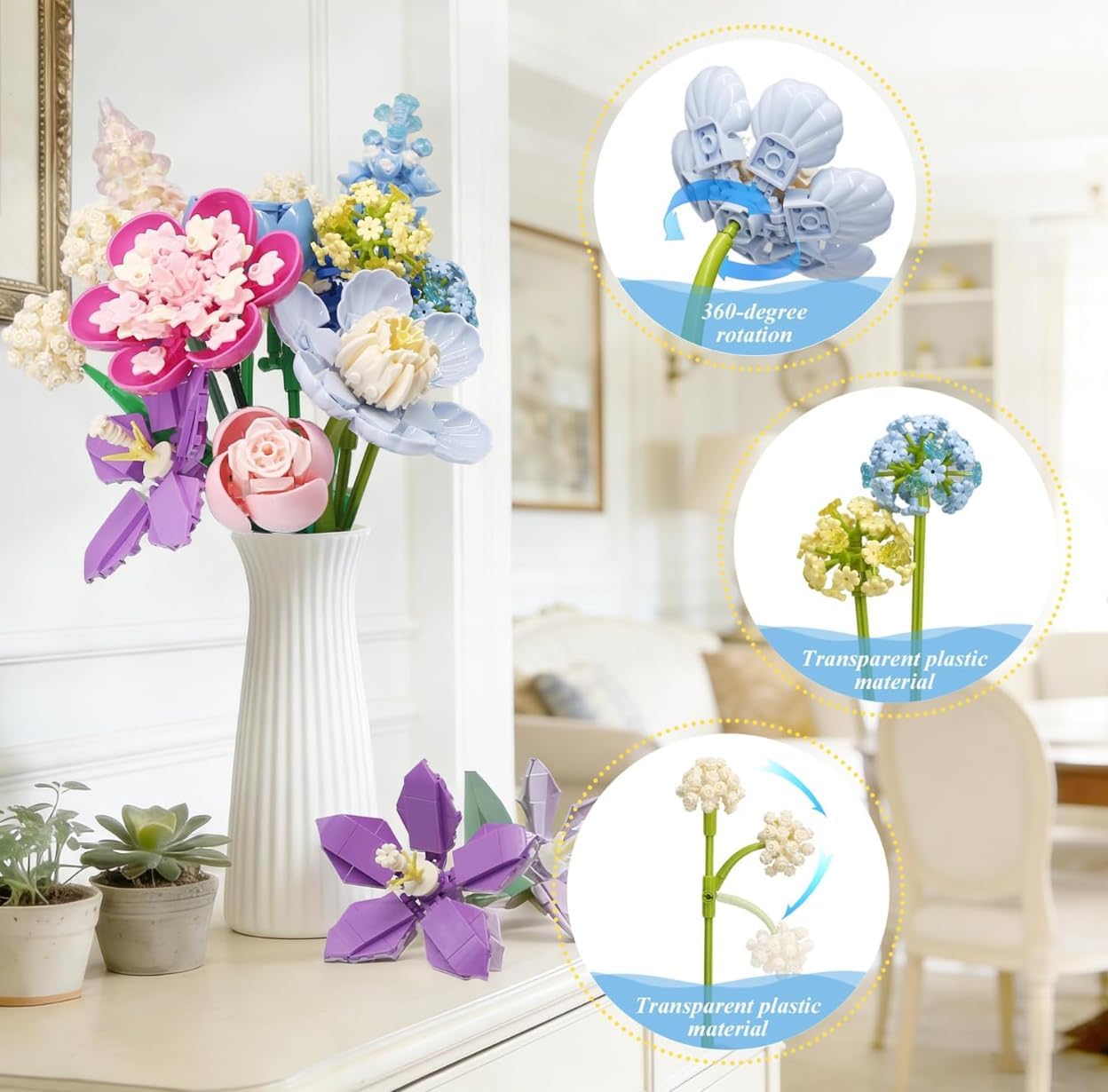 Thumbnail 5 de Bouquet Building Set 880 PCS Botanical Collection