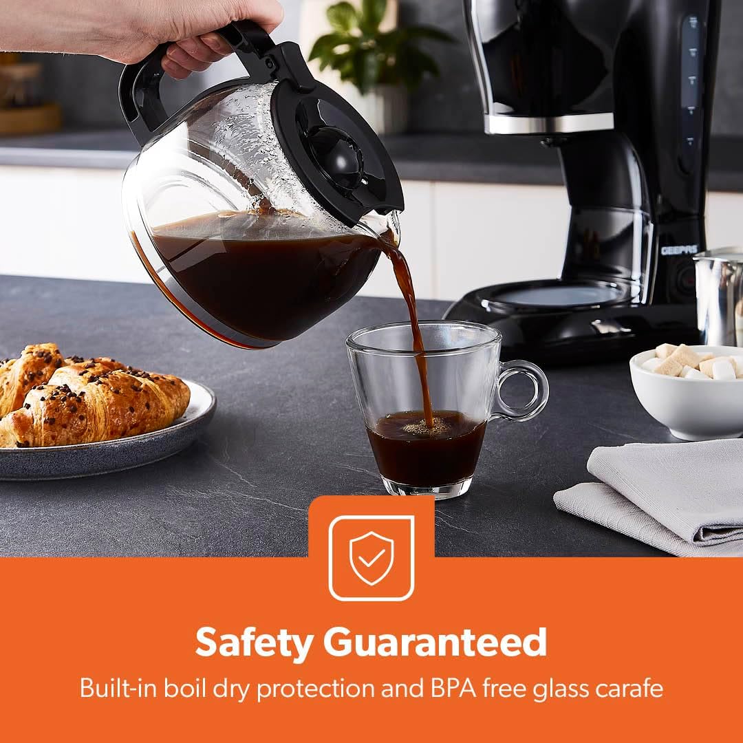 Detalle de GEEPAS 1.5L Filter Coffee Machine, 800W