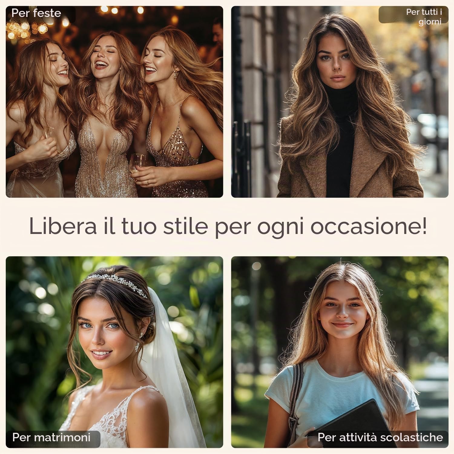Thumbnail 6 de HOTBANANA Extension Capelli Veri Biadesivo 50 cm – Balayage Marrone Cioccolato a Biondo Miele, Remy Tape in 20 pezzi