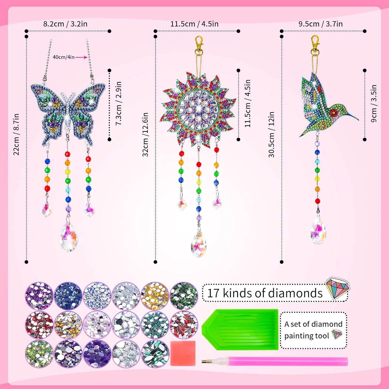 Thumbnail 5 de 5D diamond painting wind chime kits