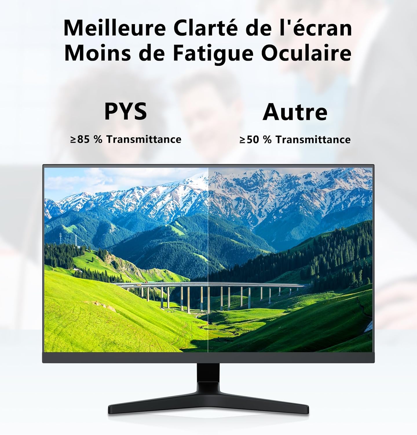 Detalle de PYS Filtre de confidentialité pour écran PC 24 pouces 16:9 (anti-espion, anti-lumière bleue, amovible)