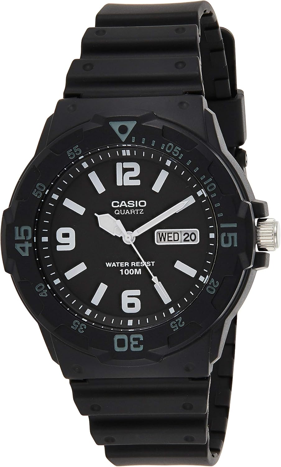 Thumbnail 1 de Casio Gents MRW-200H-1BVES Quartz Watch with Black Dial and Black Rubber Strap