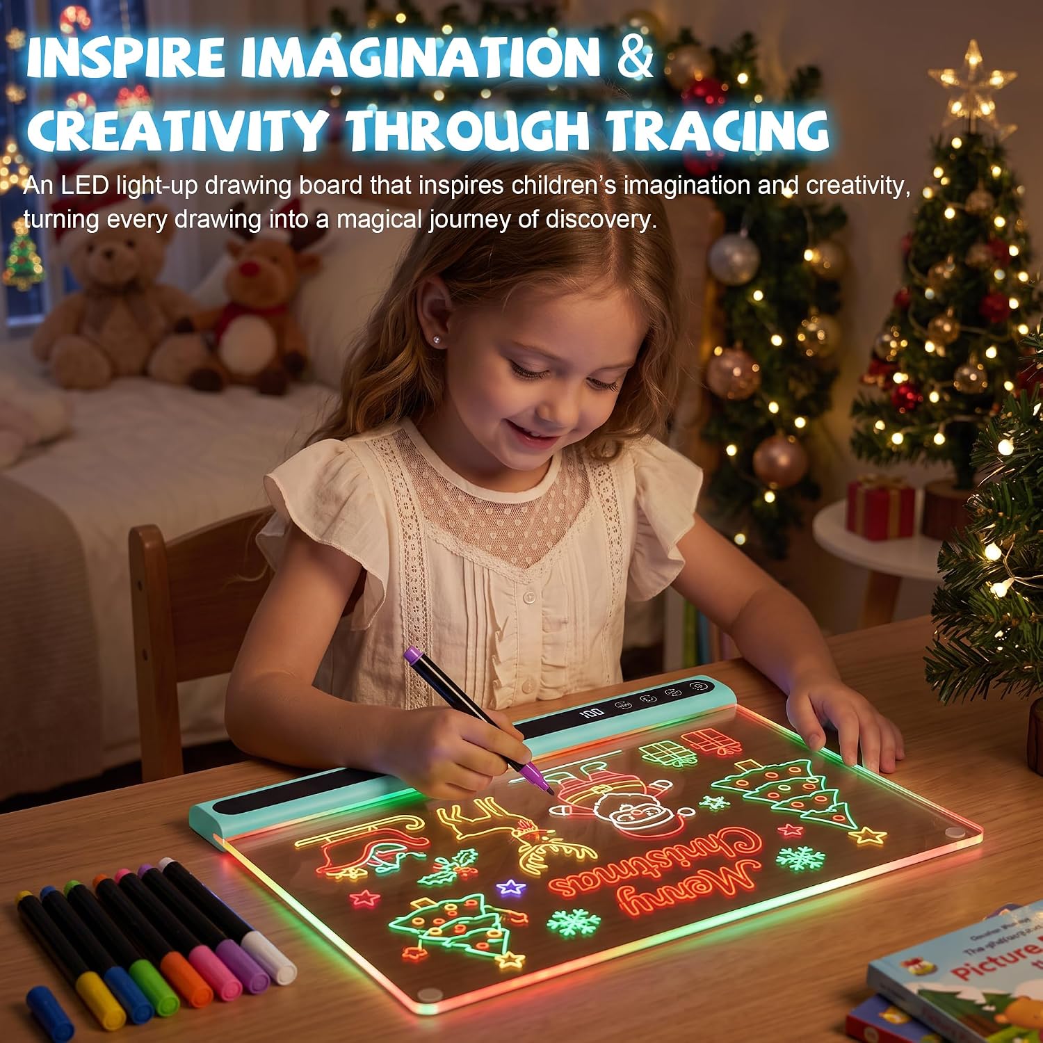 Detalle 2 de Rechargeable LED Drawing Board for Kids, 16-inch