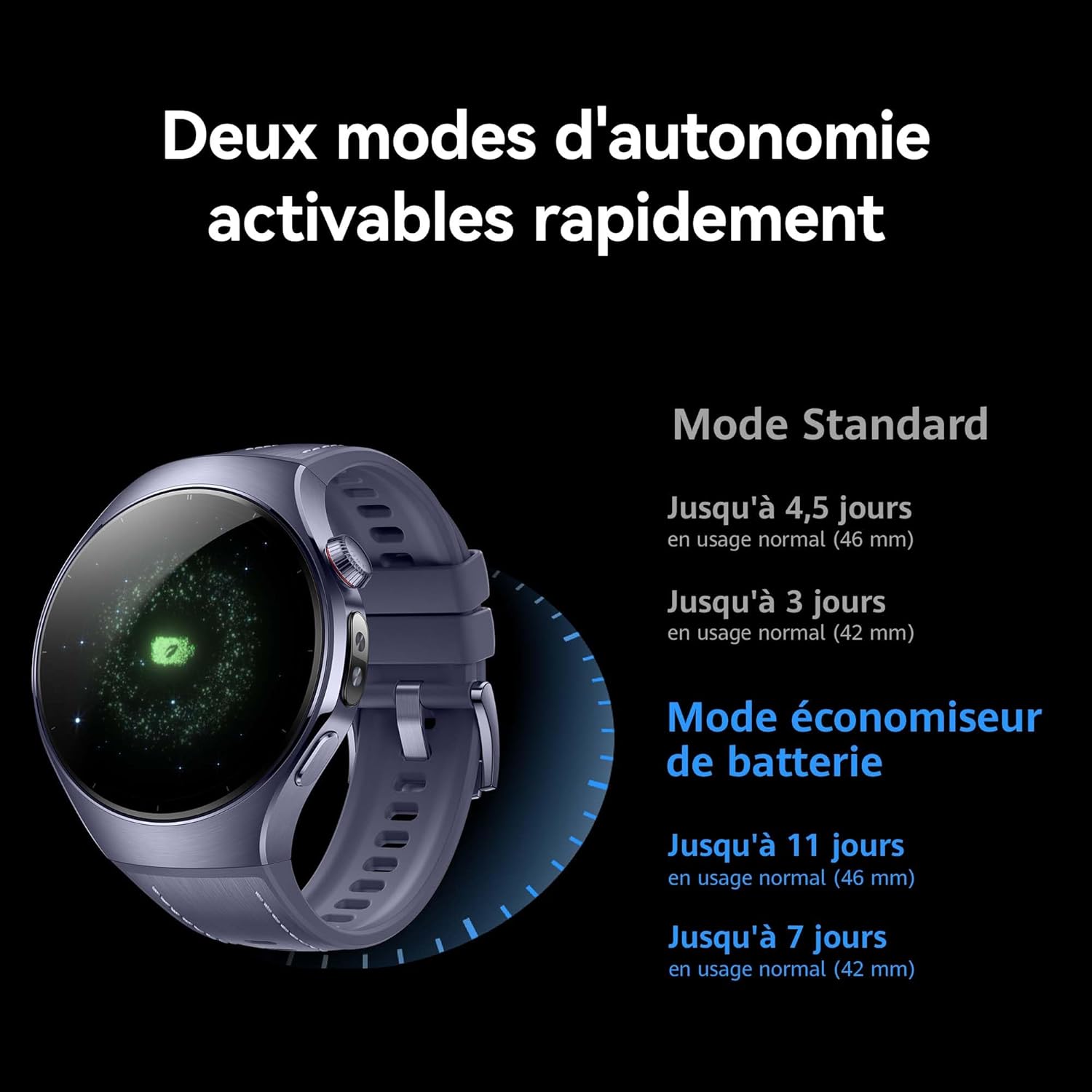 Thumbnail 5 de HUAWEI Watch 5 46 mm – montre connectée eSIM, ECG et capteur X-TAP avec Smart Gestures (noir)