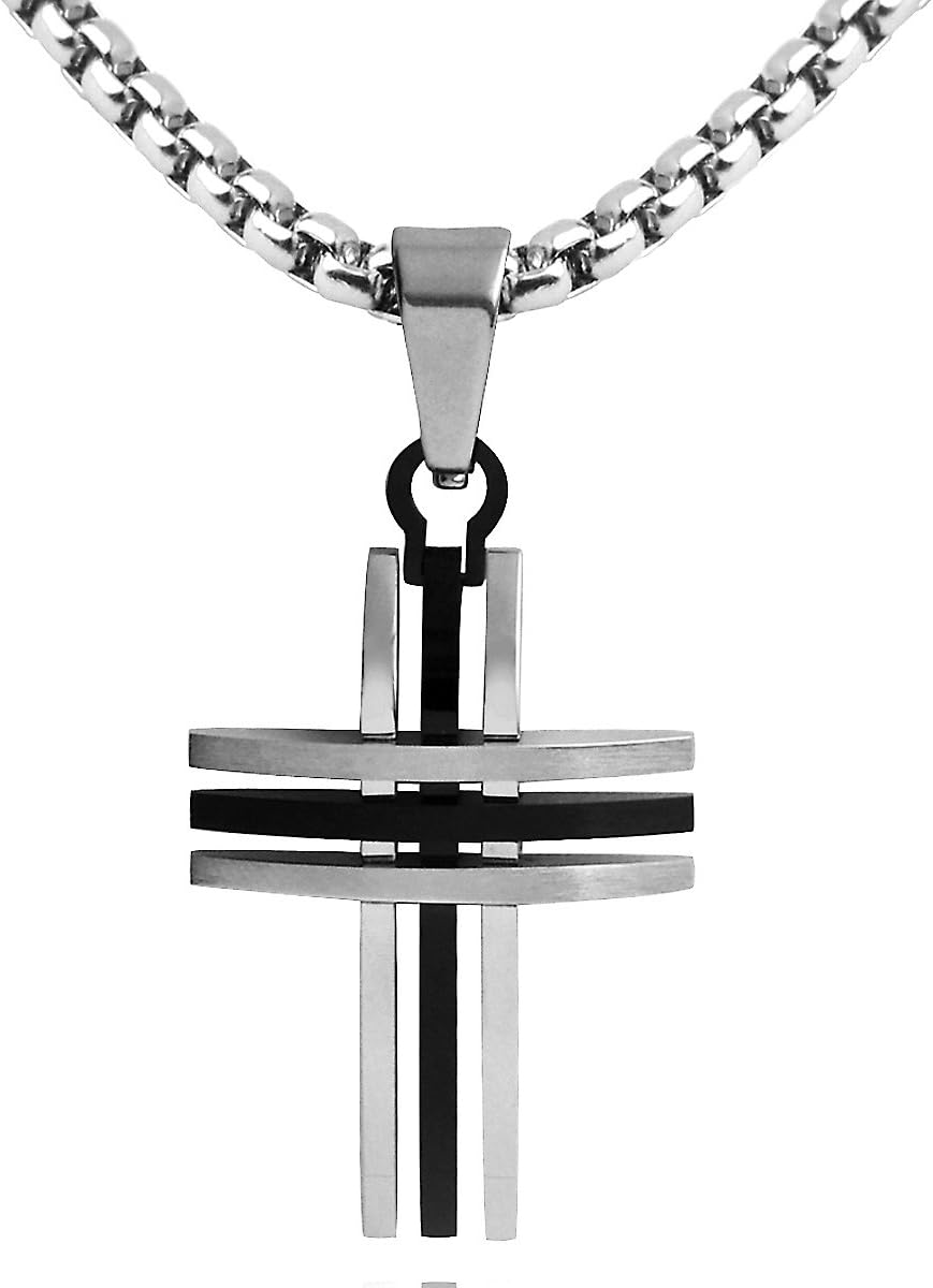 Detalle 2 de DonDon Collana Uomo 52 cm con Ciondolo Triplo Curvo