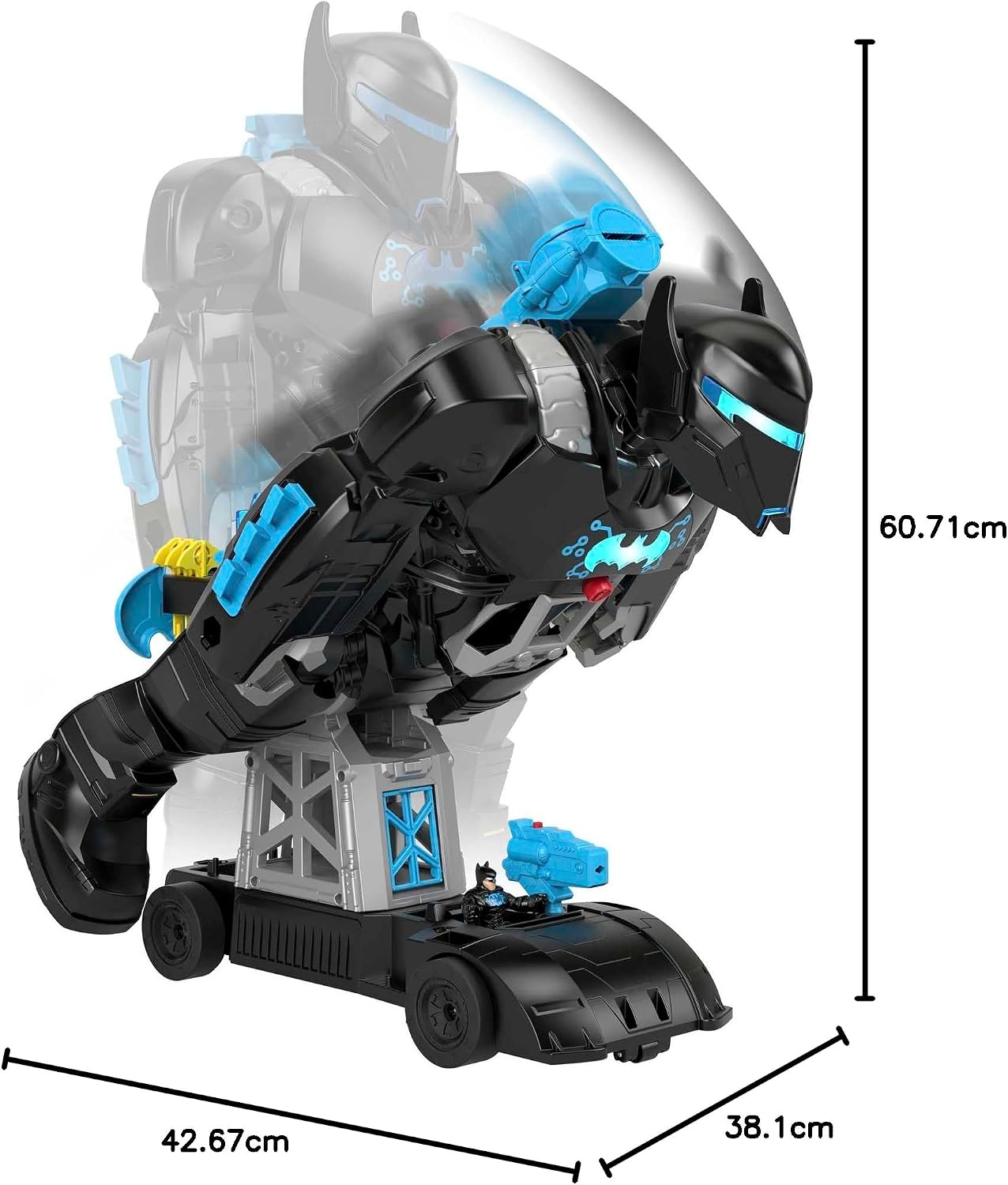 Thumbnail 6 de Fisher-Price HBV67 Imaginext DC Super Freunde Bat-Tech Batbot – 2-in-1-Roboter mit Licht, Sound und Batcockpit