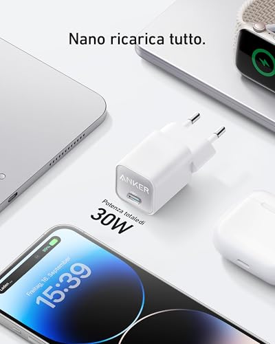 Detalle 2 de Anker Caricatore da auto 511 (Nano 3) 30 W USB-C GaN: piccolo, potente e sicuro