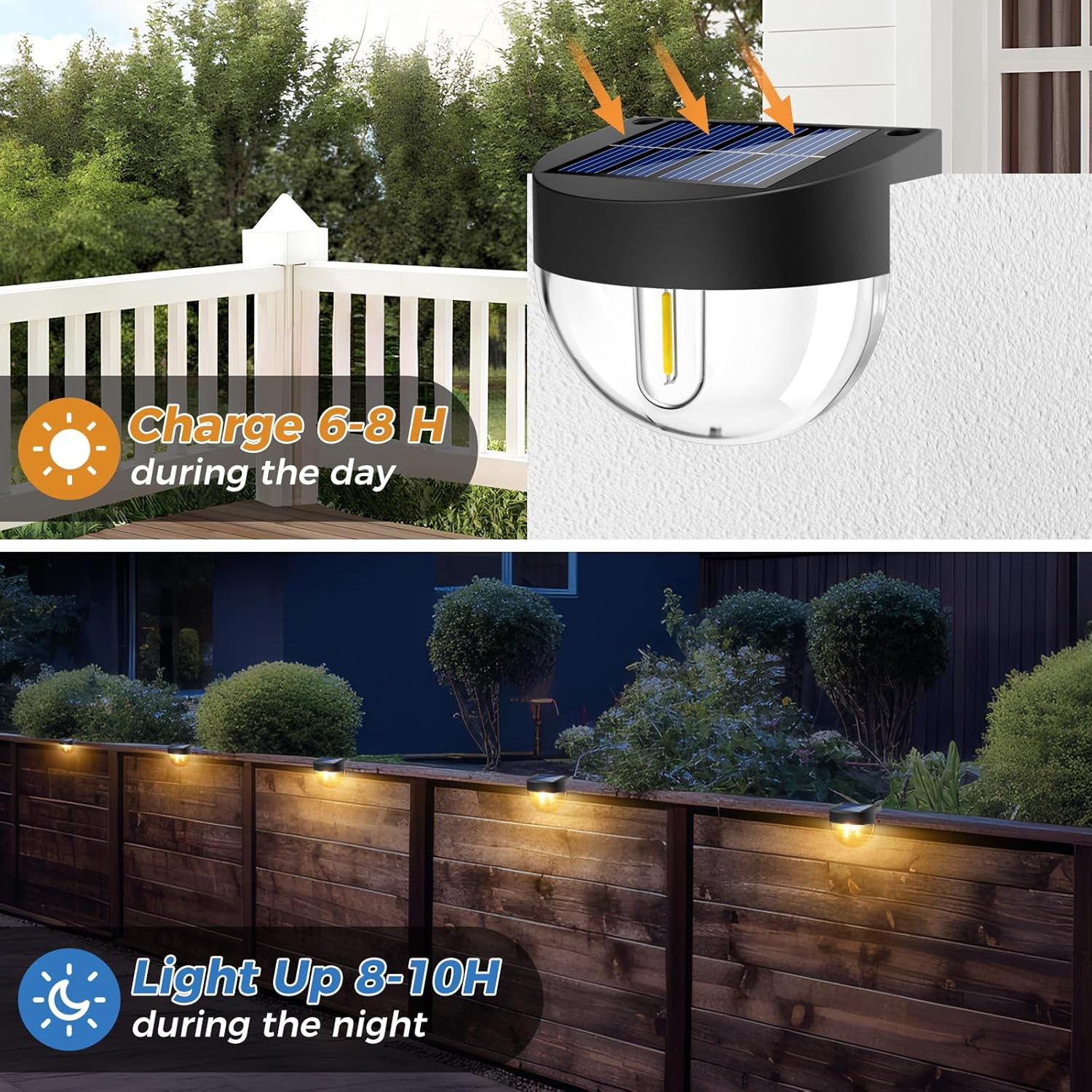 Thumbnail 3 de btfarm Solar Fence Lights Outdoor Garden - 8 Pack with Retro Edison LED Bulbs