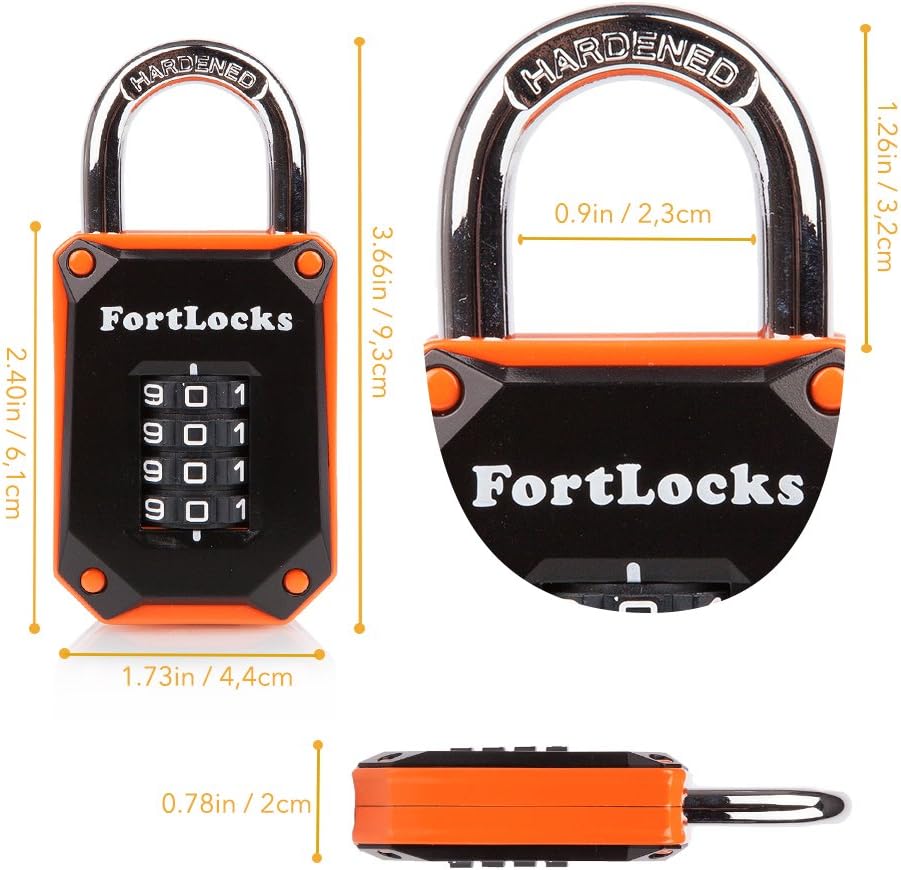 Thumbnail 1 de Fortlocks 4 Digit Combination Padlock – Weatherproof, Resettable Lock for Gates, Sheds, and more