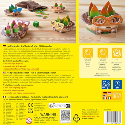 Thumbnail 6 de HABA Igelfreunde – Würfel- und Memospiel für 2–4 Spieler ab 3 Jahren