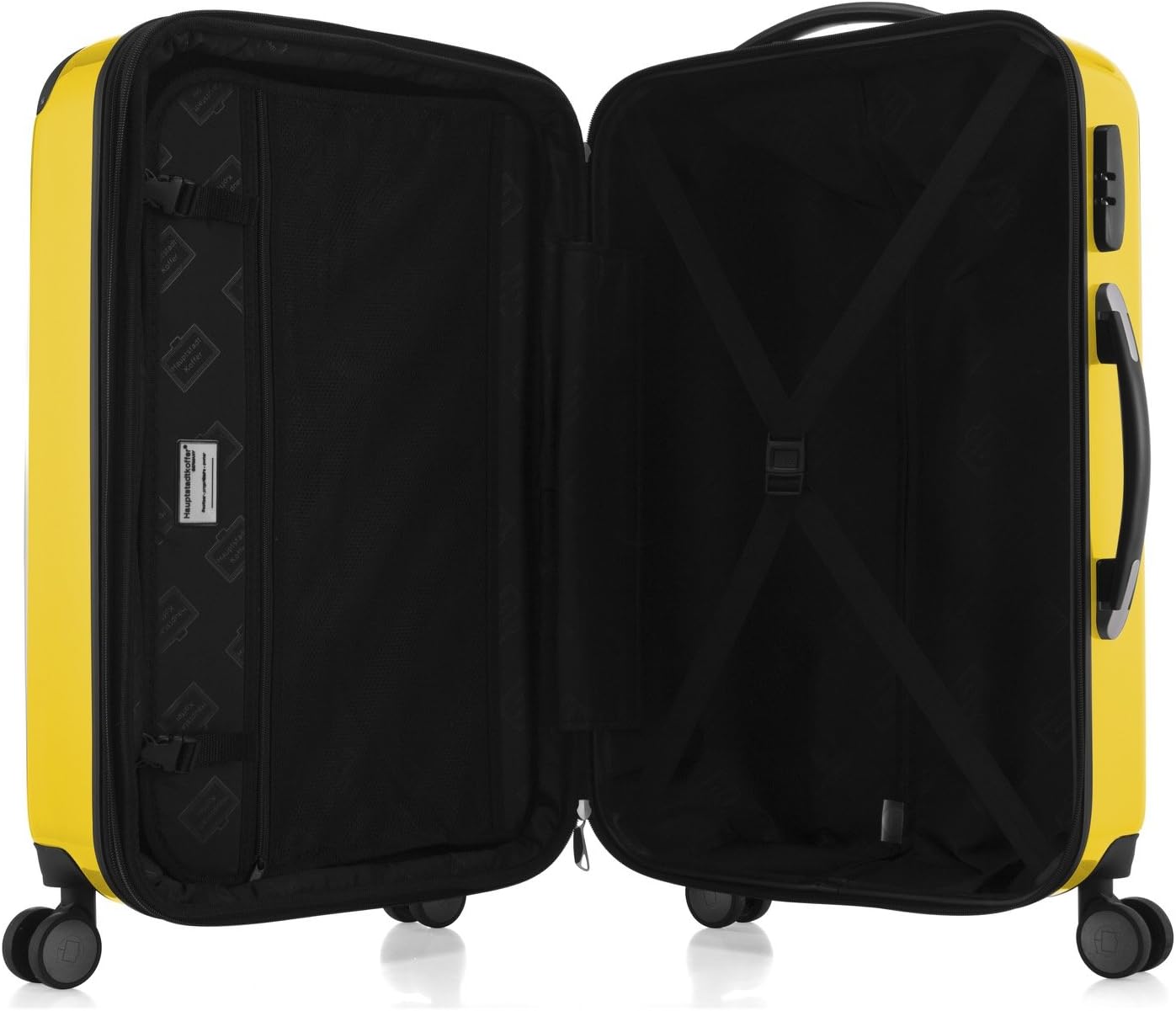 Detalle de HAUPTSTADTKOFFER Valigia Rigida Alex 65 cm, 74 L, Gialla – 4 Doppi Ruote