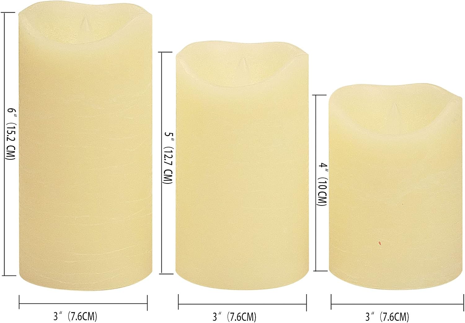 Detalle 2 de Candle Choice Flameless Pillar Candles, 3-Pack